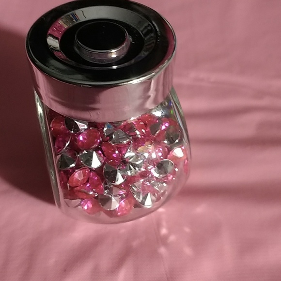 Breast Cancer Awareness Pink Rhinestones Gem 1.05 oz Keepsake Bottle Jar Crafts - Picture 5 of 12